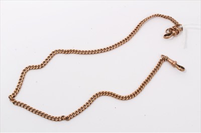 Lot 3219 - Rose gold (9ct) watch chain, 42cm