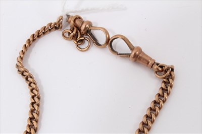 Lot 3219 - Rose gold (9ct) watch chain, 42cm