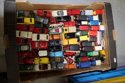 Lot 2851 - Die Cast Unboxed selection including Corgi Dinky Matchbox and others.  Saloon cars, Motor bikes, Farm Vehicles etc.