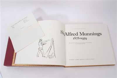 Lot 1193 - Books - Stanley Booth, Sir Alfred Munnings 1878-1959,, limited De Luxe edition 35/100