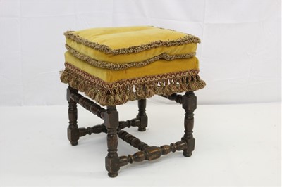 Lot 1630 - Charles II walnut stool