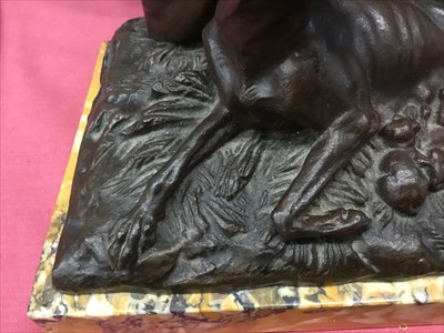 Lot 1123 - After Pierre-Jules Mene: bronze sculpture of greyhounds and pups