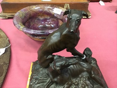 Lot 1123 - After Pierre-Jules Mene: bronze sculpture of greyhounds and pups