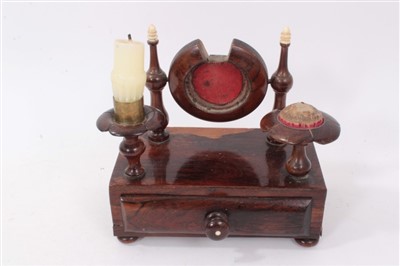 Lot 1144 - Regency rosewood desk stand, watch holder