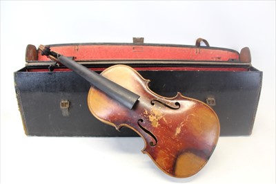 Lot 3566 - Old violin in case by Wolff Brothers dated 1887