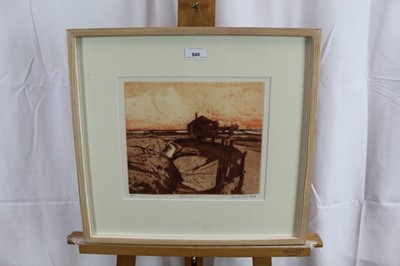 Lot 940 - *Charles Bartlett coloured etching “Fisherman’s hut” no. 8 of 60