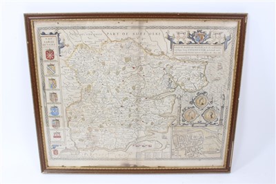 Lot 1094 - John Speede and John Norden, hand coloured map of Essex