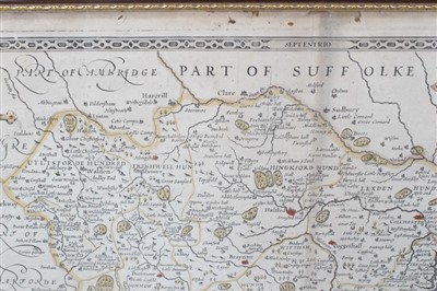 Lot 1094 - John Speede and John Norden, hand coloured map of Essex