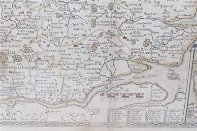 Lot 1094 - John Speede and John Norden, hand coloured map of Essex