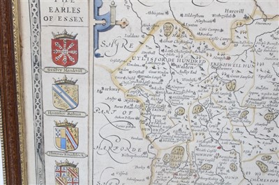 Lot 1094 - John Speede and John Norden, hand coloured map of Essex