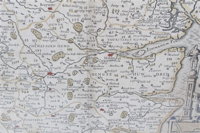 Lot 1094 - John Speede and John Norden, hand coloured map of Essex