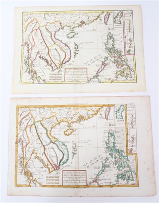 Lot 962 - Rigobert Bonne (1727-1795) hand coloured map - ‘Les Isles Philippine, 23 x 33cm, together with another of the same subject. (2)