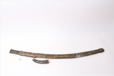 Lot 712 - Eastern enamelled and silver sword scabbard and hilt