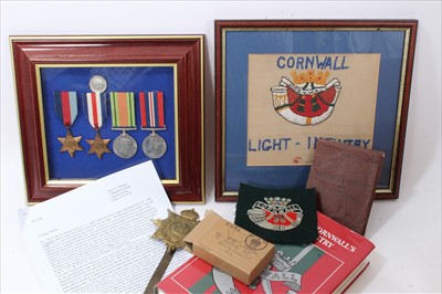 Lot 521 - Collection of medals and Militaria relating to 14380128 H.G. Warren, Duke of Cornwalls Light Intantry