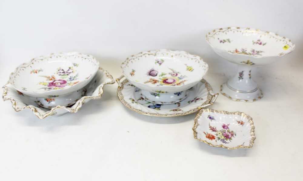 Lot 2078 - Collection of Dresden floral painted teaware and other china