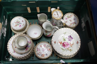 Lot 2078 - Collection of Dresden floral painted teaware and other china