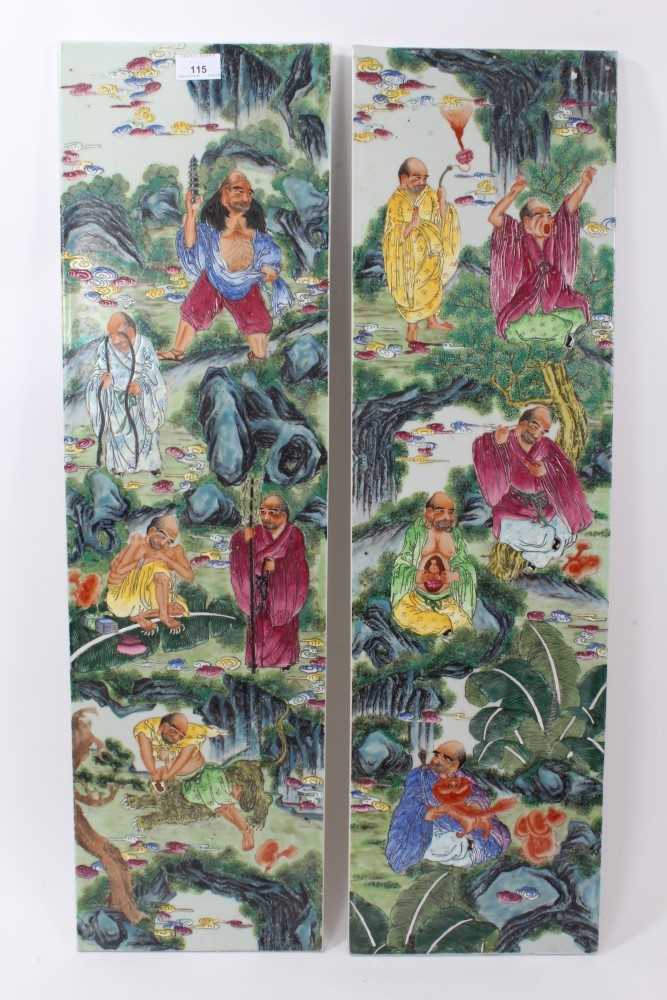 Lot 115 - Pair of 20th century Chinese porcelain panels