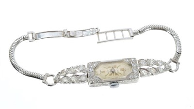 Lot 822 - Art Deco lady’s diamond cocktail wristwatch