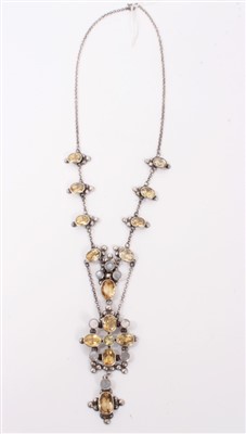 Lot 731 - Arts & Crafts style moonstone and citrine necklace