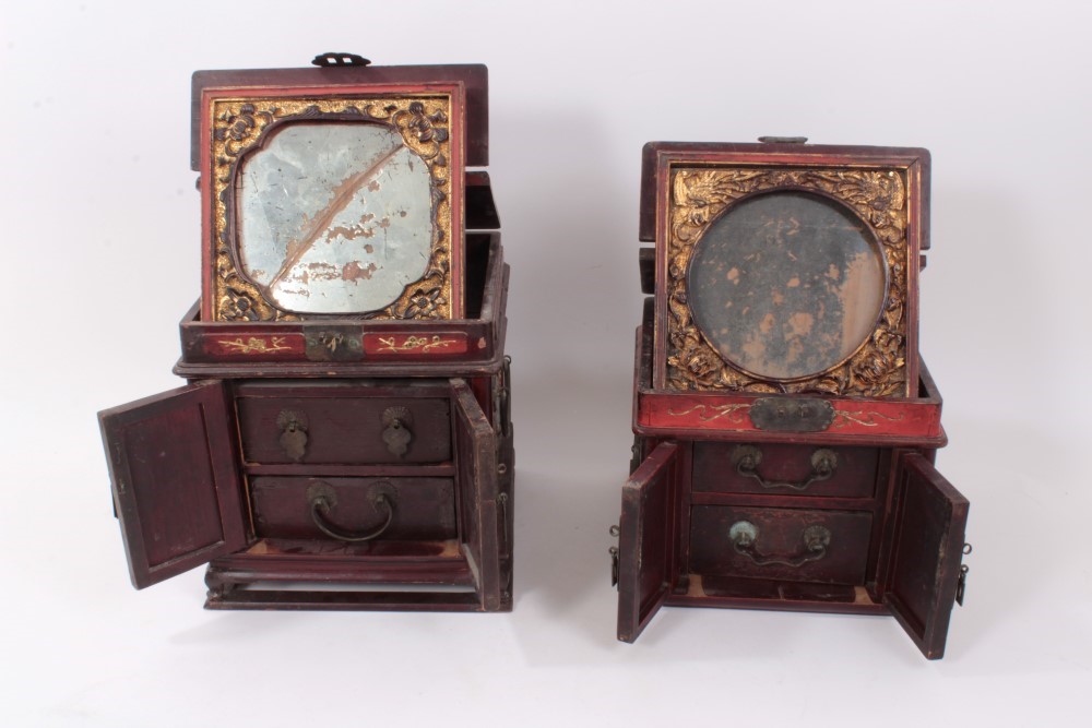 Lot 1195 Antique Chinese lacquered vanity case