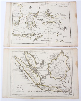 Lot 1003 - George Le Rouge (fl. 1740-1780), two hand-coloured maps - ‘Isles de la Sonde ’; ‘Isles Moluques ’, 22cm x 28cm