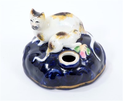 Lot 260 - Unusual 19th century Staffordshire inkwell