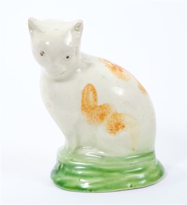 Lot 269 - Early 19th century Staffordshire creamware model of a cat