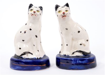 Lot 271 - Pair of Staffordshire black and white cats
