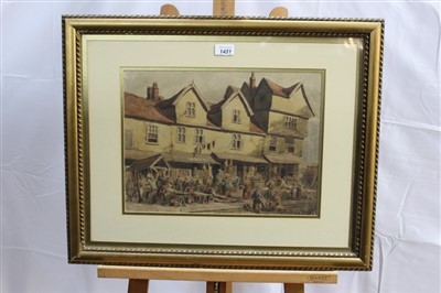 Lot 1431 - Holmes Edwin C. Winter (1851-1935) watercolour - Norwich Market Place, signed