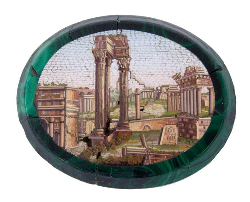 Lot 1169 - 19th century Italian grand tour micro-mosaic plaque