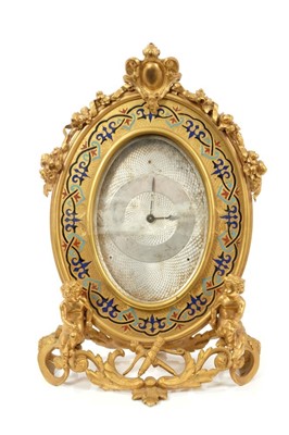 Lot 841 - 19th century gilt metal and champleve enamel strut clock