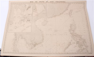 Lot 1028 - Aime Robiquet (19th century) Large chart - ‘Mer de Chine et Isles Philippines’, dated 1866, image 67 x 100cm.