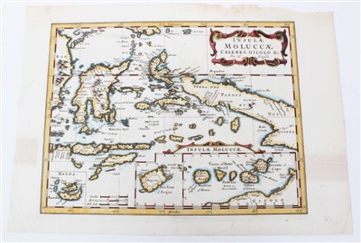 Lot 1034 - Nicholas Sanson (1600-1667), hand coloured map ‘Insulae Moluccae’, 19 x 25cm