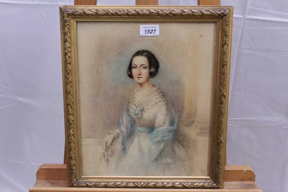 Lot 1527 - 19th century watercolour portrait