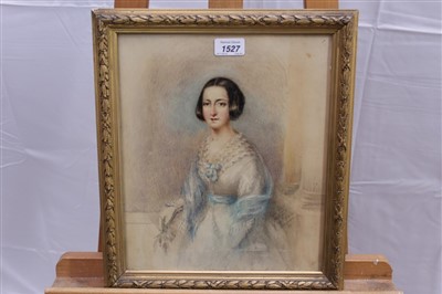 Lot 1527 - 19th century watercolour portrait