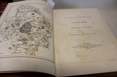 Lot 2300 - John Gage - Two large volumes - HISTORY OF HENGRAVE, THE HISTORY AND ANTIQUITIES OF SUFFOLK, THINGOE HUNDRED, 1822, 1838