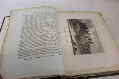 Lot 2301 - Robert Loder - ‘The History of Framlingham’,  published Woodbridge, 1798, tipped in letter from R. Green relating to History of Framlingham, small folio, leaves untrimmed, half calf with marbled cl...