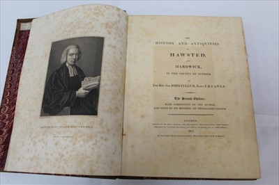 Lot 2307 - John Cullum - ‘Hawsted and Hardwick’ second edition, 1813, one of 200 copies of Royal paper, Ex Libris S. F. Watson, sporadic foxing, half calf and marbled boards, modern slip case
