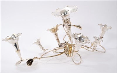 Lot 412 - Edwardian silver plated epergne