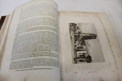 Lot 2312 - Edmund Gillingwater - ‘An Historical Account of Lowestoft, Suffolk’, published 1821, folding panorama, with embellishments by Isaac Johnson and extra illustrated, new leather spine and label