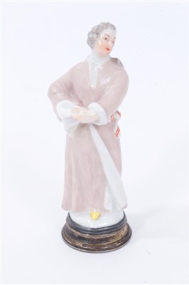 Lot 366 - 19th century Continental porcelain figural scent bottle