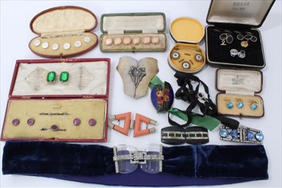 Lot 3230 - Collection vintage dress stud sets and buckles