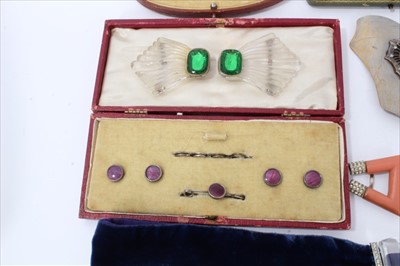 Lot 3230 - Collection vintage dress stud sets and buckles