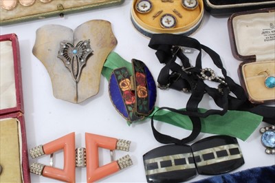 Lot 3230 - Collection vintage dress stud sets and buckles