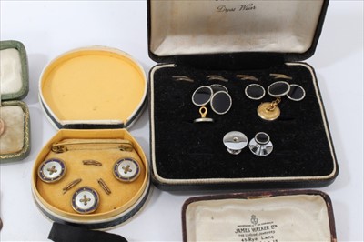 Lot 3230 - Collection vintage dress stud sets and buckles