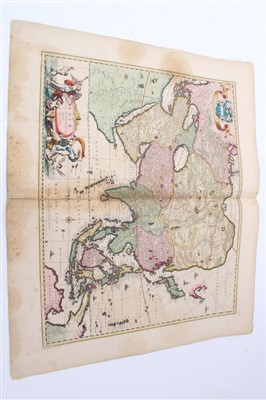 Lot 1066 - N Visscher - hand coloured map - ‘Asiae Nova Delineatio’, circa 1680, 43 x 54cm