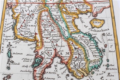 Lot 1069 - Herman Moll (d. 1732) hand coloured map - ‘The East Part of India’, 26 x 16cm