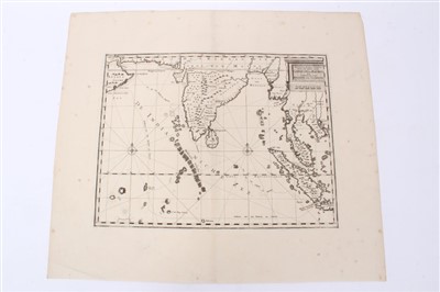 Lot 1082 - Cornelis de Bruyn engraved map - ‘De Nette Koers Wysing van de Reys van Gamron na Batavia en Wederom van Batavaia na Gamron', 1714, 24 x 30cm