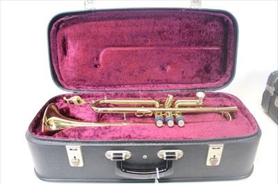 Lot 3603 - Corton brass trumpet with mouthpiece, cased