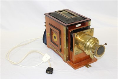 Lot 3521 - Cased magic lantern by Erken, Son & Co, large quantity of magic lantern slides